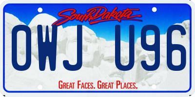 SD license plate 0WJU96