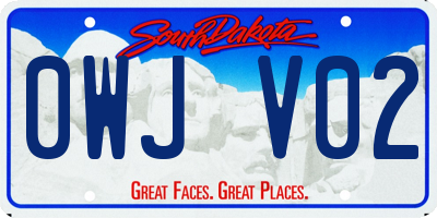 SD license plate 0WJV02