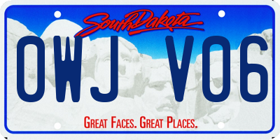 SD license plate 0WJV06