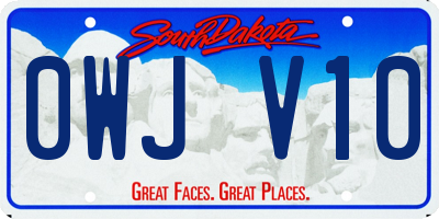 SD license plate 0WJV10
