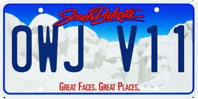 SD license plate 0WJV11