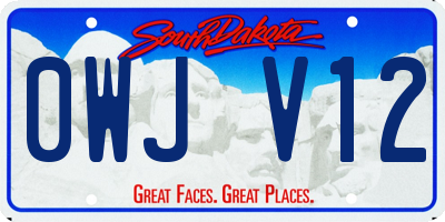 SD license plate 0WJV12