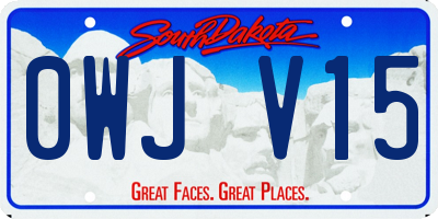 SD license plate 0WJV15