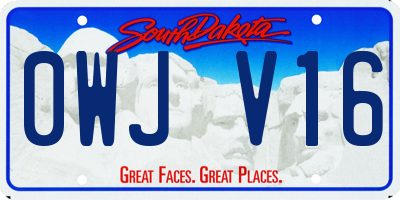 SD license plate 0WJV16