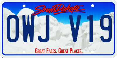 SD license plate 0WJV19