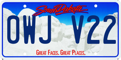 SD license plate 0WJV22