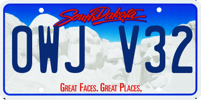 SD license plate 0WJV32
