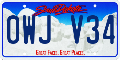 SD license plate 0WJV34