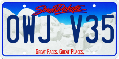 SD license plate 0WJV35