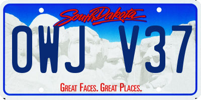 SD license plate 0WJV37