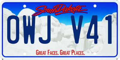 SD license plate 0WJV41