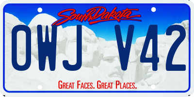 SD license plate 0WJV42