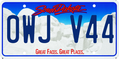 SD license plate 0WJV44