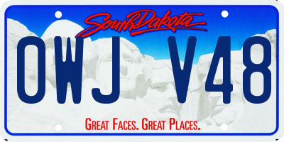 SD license plate 0WJV48
