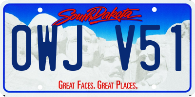 SD license plate 0WJV51