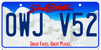 SD license plate 0WJV52