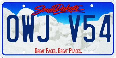 SD license plate 0WJV54