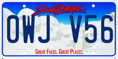 SD license plate 0WJV56