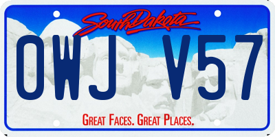 SD license plate 0WJV57