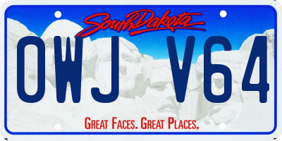 SD license plate 0WJV64