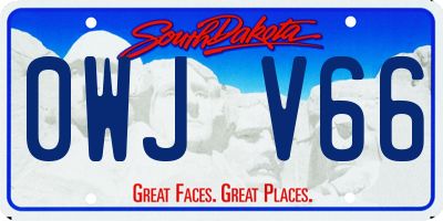 SD license plate 0WJV66
