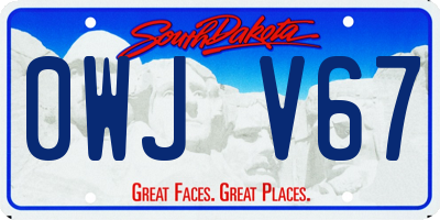 SD license plate 0WJV67