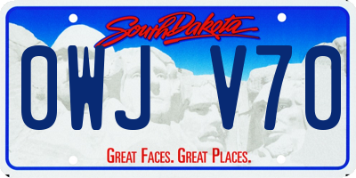 SD license plate 0WJV70