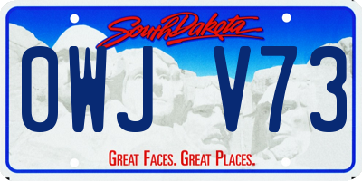 SD license plate 0WJV73