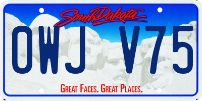 SD license plate 0WJV75