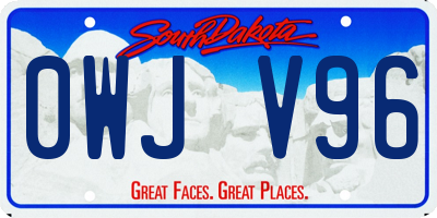 SD license plate 0WJV96
