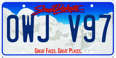 SD license plate 0WJV97