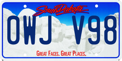 SD license plate 0WJV98