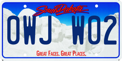 SD license plate 0WJW02