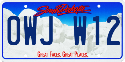SD license plate 0WJW12