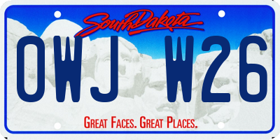 SD license plate 0WJW26