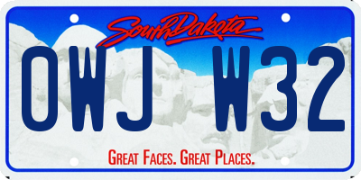 SD license plate 0WJW32