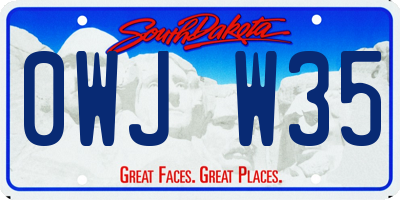 SD license plate 0WJW35