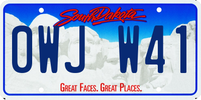 SD license plate 0WJW41