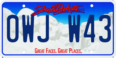 SD license plate 0WJW43