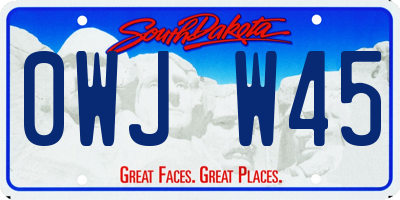 SD license plate 0WJW45