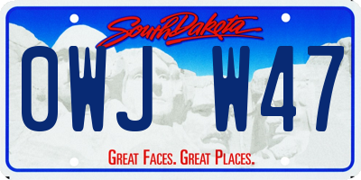 SD license plate 0WJW47