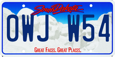 SD license plate 0WJW54