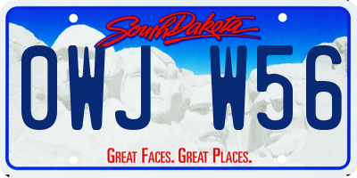 SD license plate 0WJW56