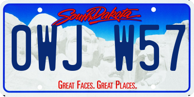 SD license plate 0WJW57