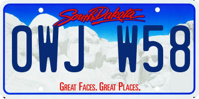 SD license plate 0WJW58