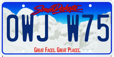 SD license plate 0WJW75