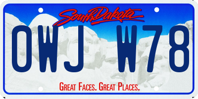 SD license plate 0WJW78