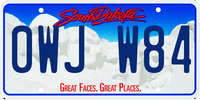 SD license plate 0WJW84