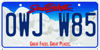 SD license plate 0WJW85