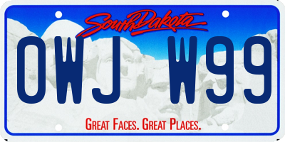 SD license plate 0WJW99